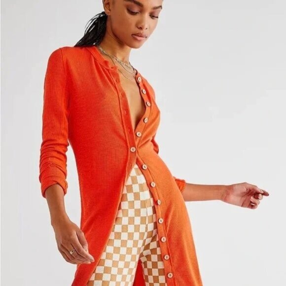 We The Free Sweaters - Free People We The Free Orange Gia Cardigan SZ M NWT
